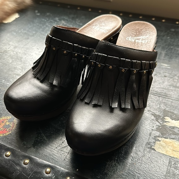 Dansko Deni Fringed Clogs - Picture 5 of 8